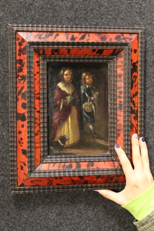 18th Century French Painting depicting an Interior Scene with Children - Image 3
