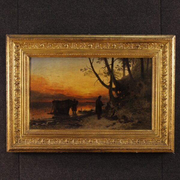 19th Century Flemish Painting depicting a Landscape - Image 7