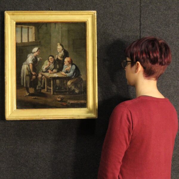 19th Century Flemish Painting depicting an Interior Scene - Image 2