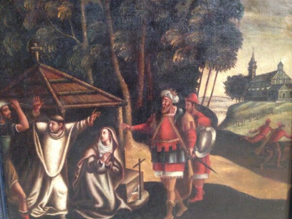 18th Century Flemish Painting depicting a Nordic Landscape with Soldiers - Image 7
