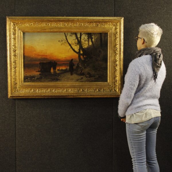 19th Century Flemish Painting depicting a Landscape - Image 2