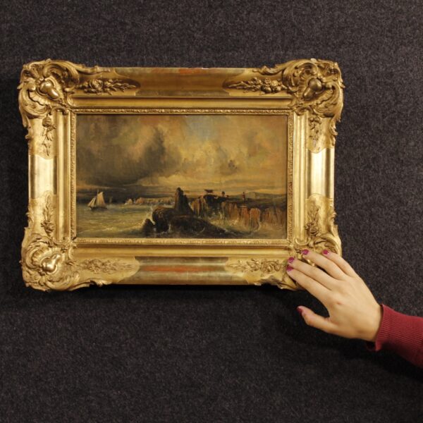 19th Century French Romantic Seascape Painting - Image 7