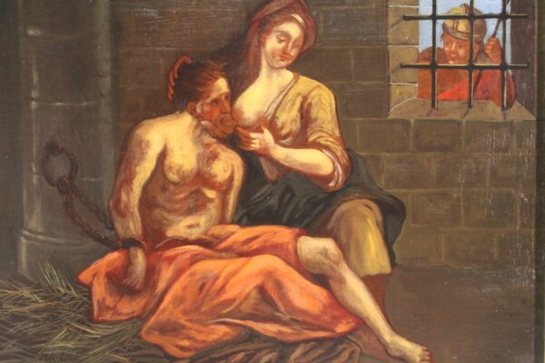 19th Century French Painting depicting "Roman Charity" - Image 5