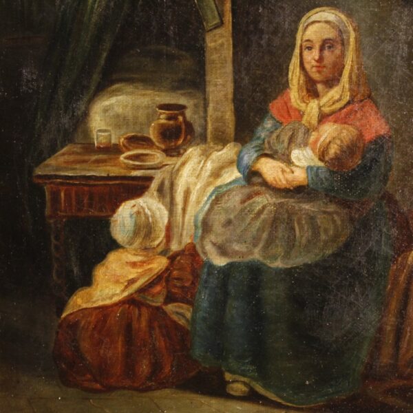 19th Century French Painting depicting an Interior Scene - Image 4