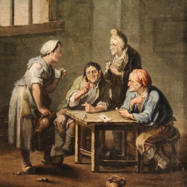 19th Century Flemish Painting depicting an Interior Scene - Image 3