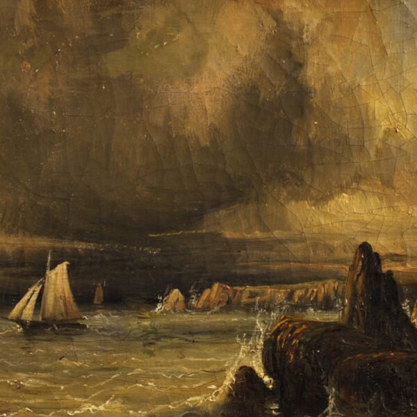 19th Century French Romantic Seascape Painting - Image 6