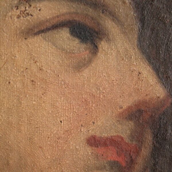 18th Century Painting depicting a Saint with Flowers - Image 3
