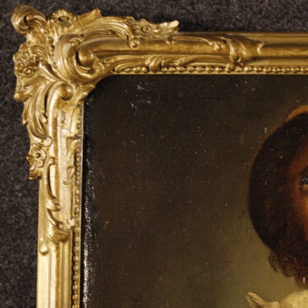 19th Century French Painting depicting a Shepherd Boy holding a Goat - Image 5