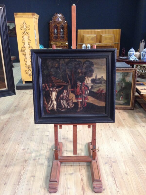 18th Century Flemish Painting depicting a Nordic Landscape with Soldiers - Image 4