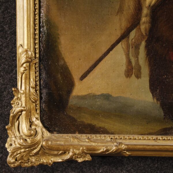 19th Century French Painting depicting a Shepherd Boy holding a Goat - Image 6