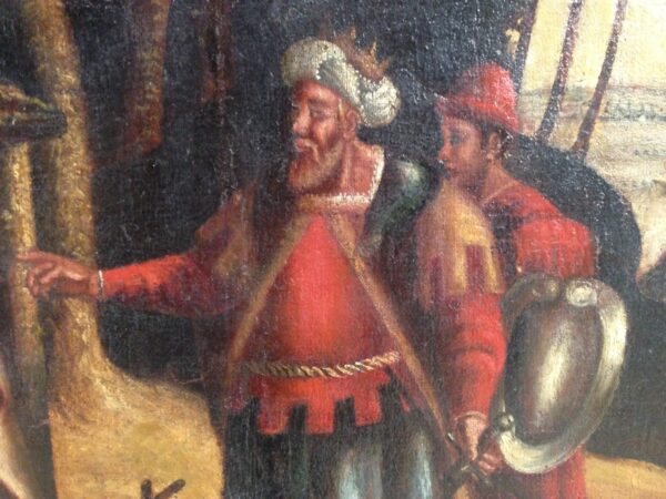 18th Century Flemish Painting depicting a Nordic Landscape with Soldiers - Image 3