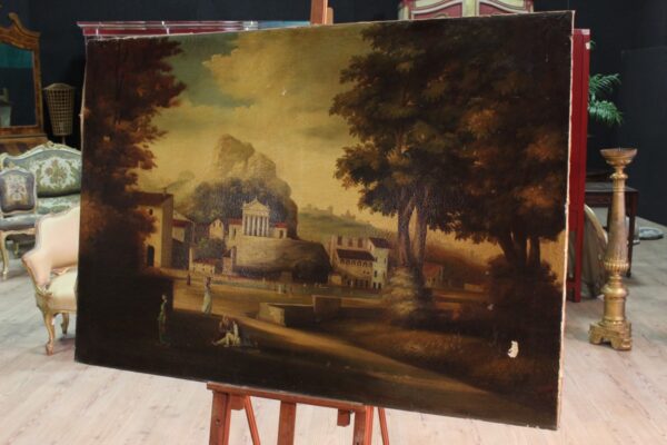 20th Century Italian Painting depicting a Landscape with Figures - Image 3