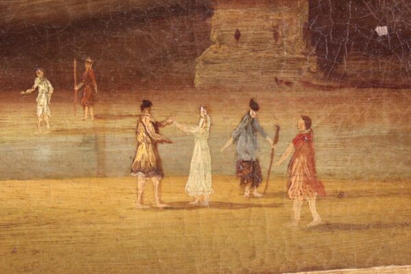 20th Century Italian Painting depicting a Landscape with Figures - Image 2