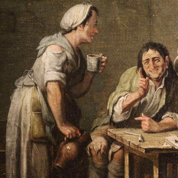 19th Century Flemish Painting depicting an Interior Scene - Image 8
