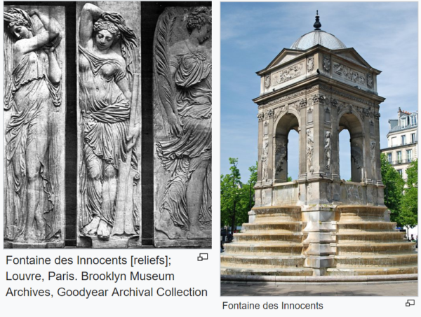 Pair of Stone High Relief Reproduced after the "Fontaine des Innocents" in Paris - Image 9
