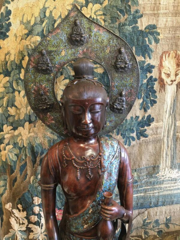 19th Century exceptionally Tall Bronze Goddess statue ( Japan ) - Image 2