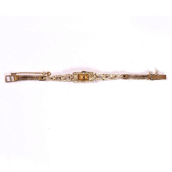 Early 20th Century - Art Deco Gold, Diamond and Platinium Lady Watch - Image 2