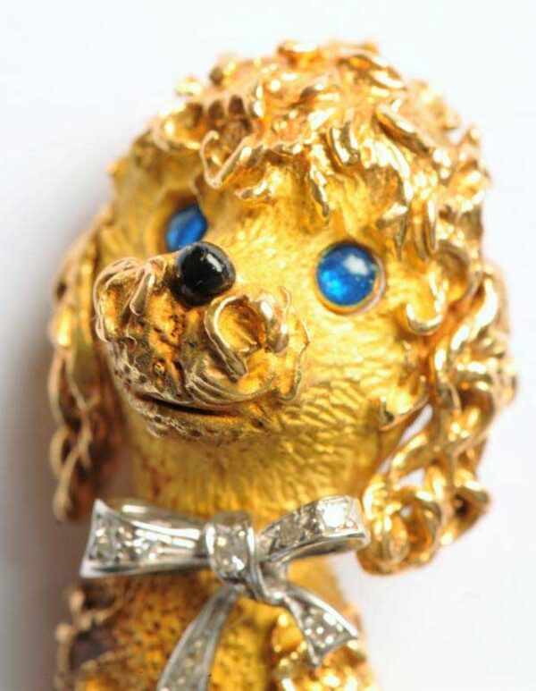 Gold & Emerald Puppy Brooch - Image 2