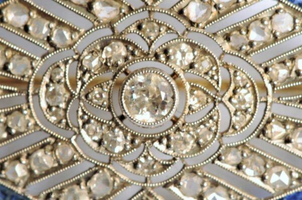 Art Deco Pink Diamond & Sapphires White Gold Brooch - Image 3