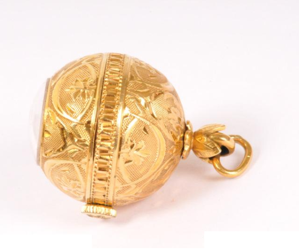 Beautiful Chiseled Gold Watch Pendant - Image 2