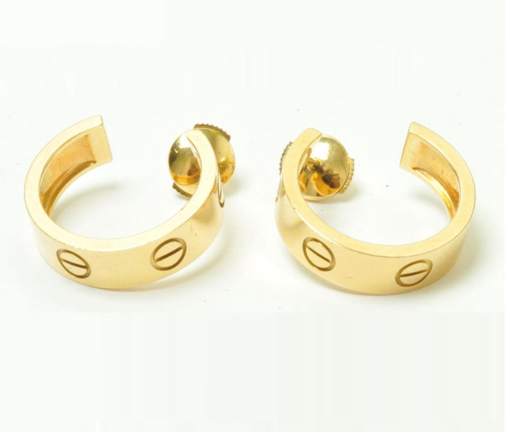 Cartier Trinity 18k Gold Earrings Large - Ruby Lane