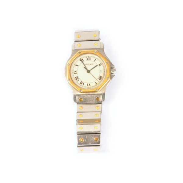 Cartier Santos Watch - Gold & Steel - Image 3