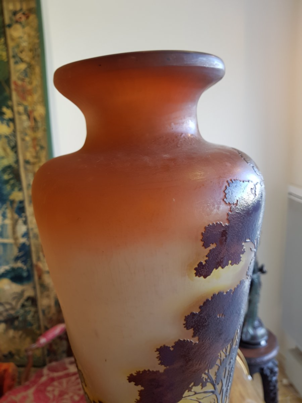 Large Vase signed Emile Gallé ( France ) - Image 4