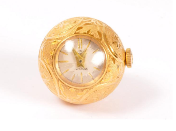 Beautiful Chiseled Gold Watch Pendant - Image 3