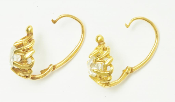 Gold and Diamond Keeper Earrings - Image 3