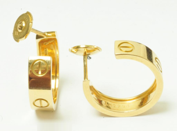 Pair of "Love by Cartier" Gold Earrings - Image 3