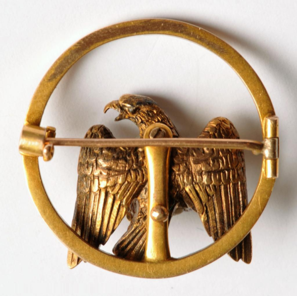 Eagle Gold Brooch with Pearl, Ruby and Pink Diamonds - Image 2