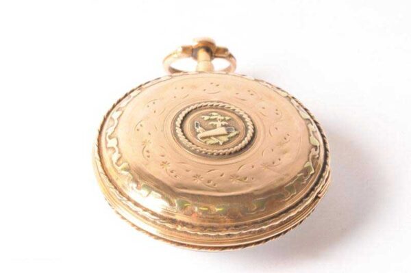 Mid 19th Century Gold Rooster Pocket Watch - Image 5