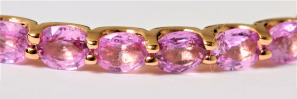 Pink Gold and Sapphires Hoop Earrings - Image 4
