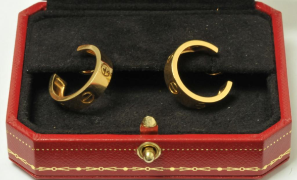 Pair of "Love by Cartier" Gold Earrings - Image 2