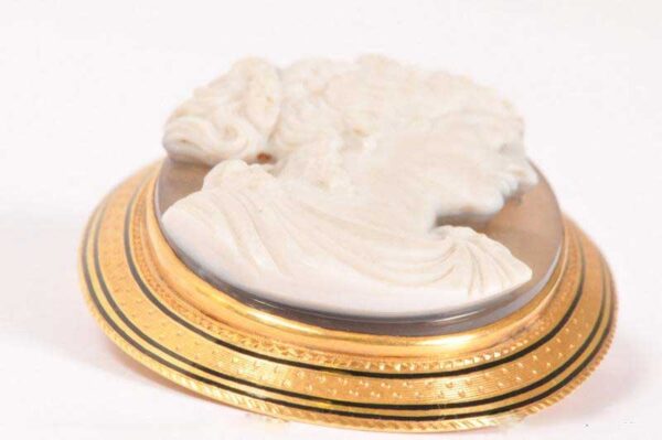 High Relief Ancient Hardstone Cameo Brooch of a Woman - Image 2