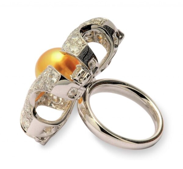 Burmese Pearl & Diamond Ring - Image 4