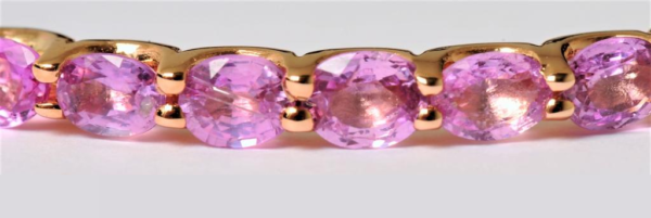 Pink Gold and Sapphires Hoop Earrings - Image 5