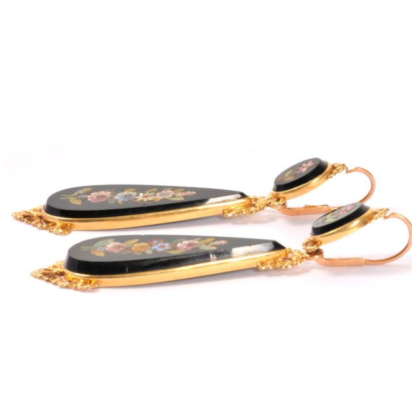 Napoleon III Period - 19th Century - Very Rare Micro-Mosaic Earrings - Image 5
