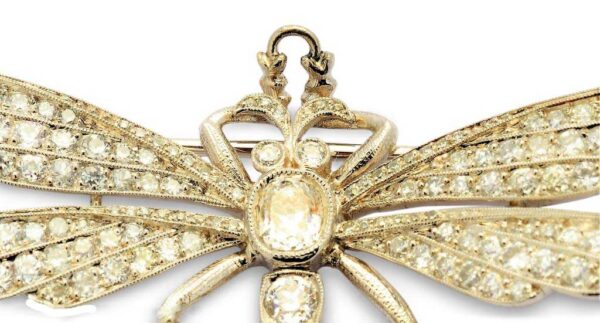 1900's Dragonfly Diamond Brooch - Image 6