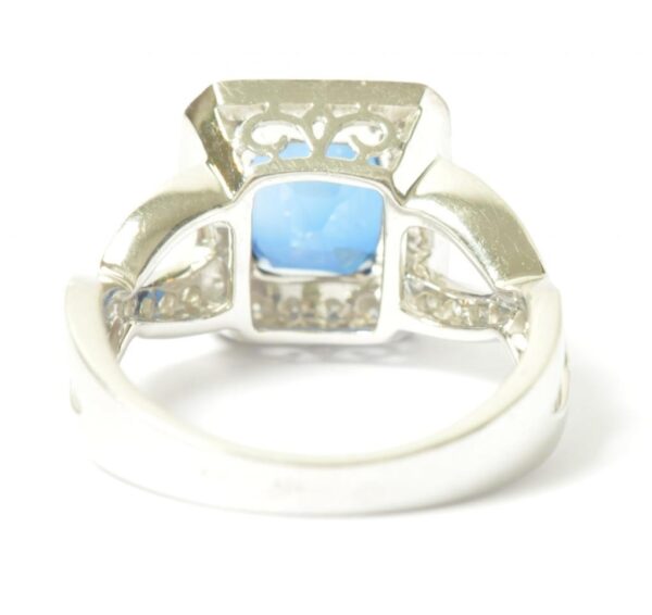 Sapphire & Diamond White Gold Ring - Image 6