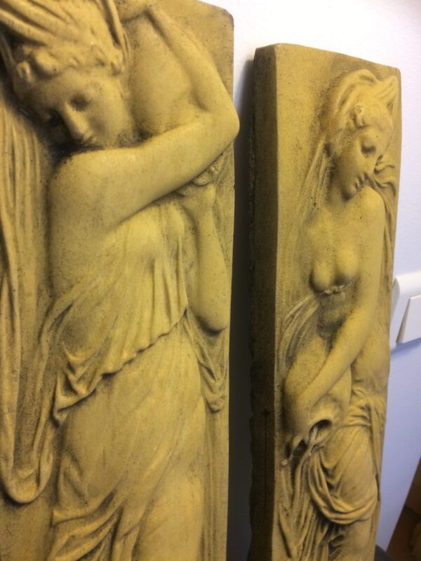 Pair of Stone High Relief Reproduced after the "Fontaine des Innocents" in Paris - Image 2