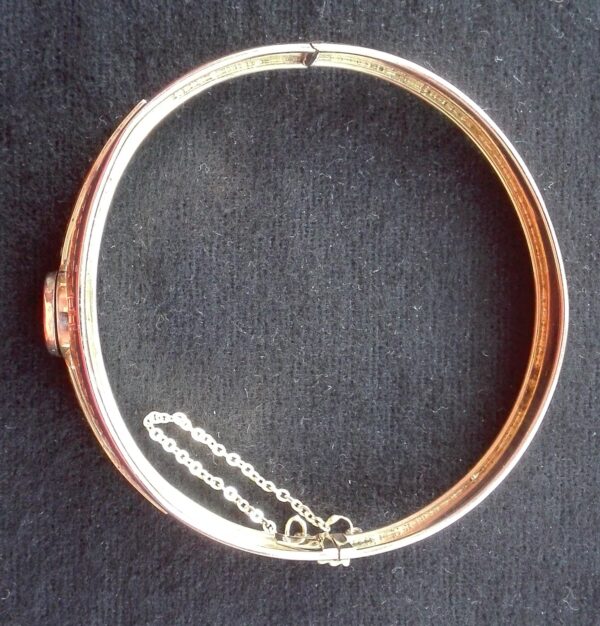 Antique Bourbon era Bangle Bracelet Engraved and Enamel - Image 2