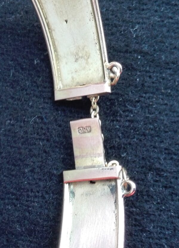Antique Bourbon era Bangle Bracelet Engraved and Enamel - Image 3