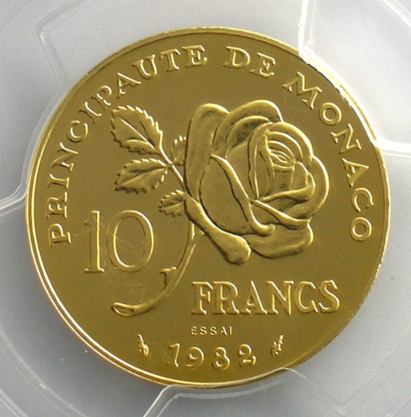 1982 PCGS Graded SP68 - 10 Francs Grace Kelly (Monaco) - Image 2