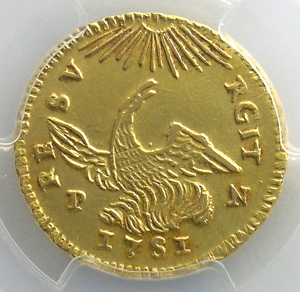 1751 PCGS Graded AU55 - Charles de Bourbon Kingdom of Sicily Gold Oncia - Image 2