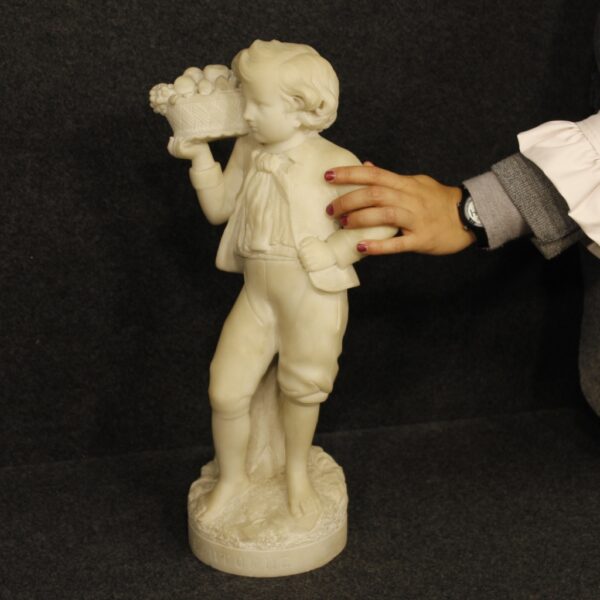 Early 20th Century French Alabaster Sculpture depicting Autumn - Image 4