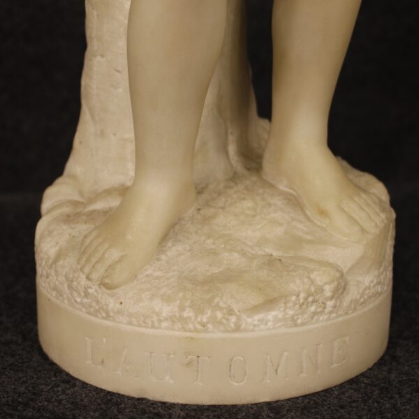 Early 20th Century French Alabaster Sculpture depicting Autumn - Image 6
