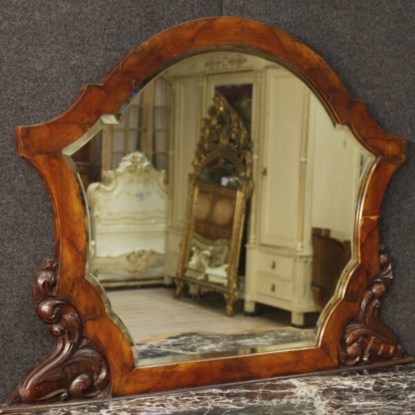 20th Century Italian  Walnut Chest of Drawers with Mirror - Image 6