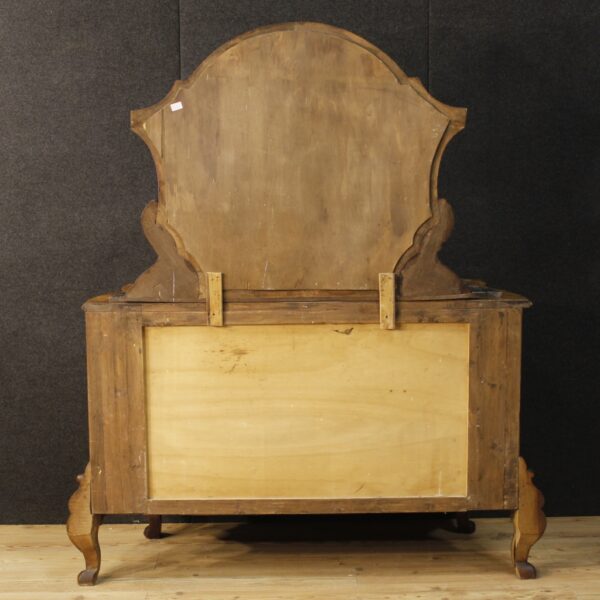 20th Century Italian  Walnut Chest of Drawers with Mirror - Image 5