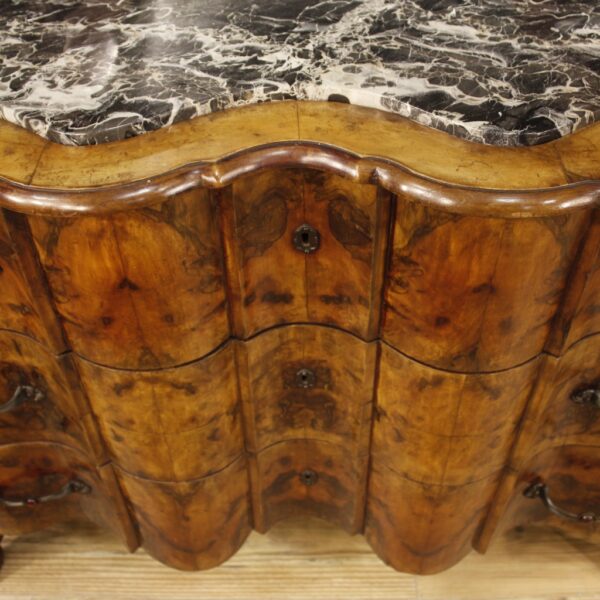 20th Century Italian  Walnut Chest of Drawers with Mirror - Image 2